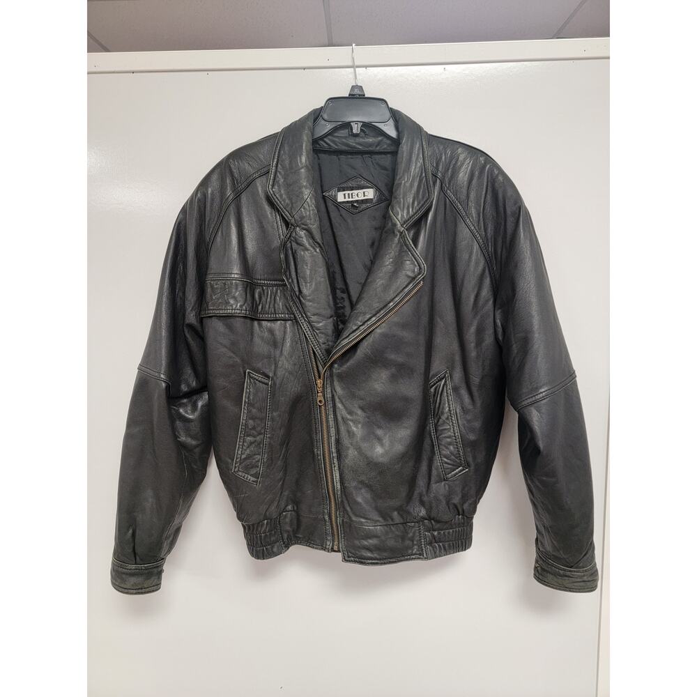 Vintage TIBOR Brand Leather Jacket Men's Sz S 80s 90s style